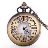 Retro Gold Fashion Hollow Gear Steampunk Quartz Pocket Watch Stainless Steel Pendant For Men Women