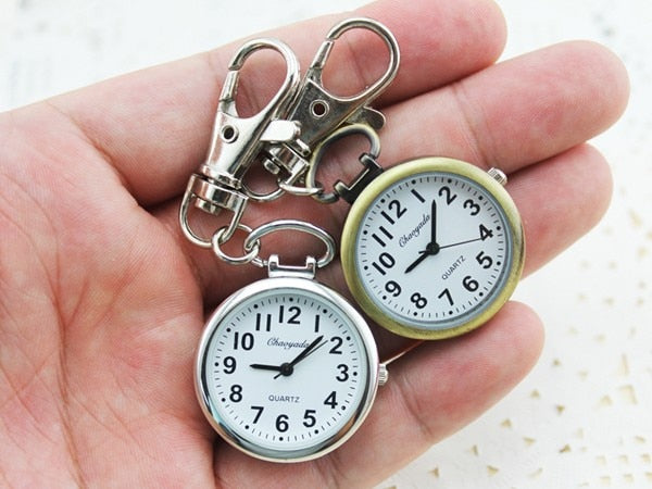 Hot Popular Women's Cute Nurse Fob Brooch Pocket Watch Bronze Quartz vintage pocket watch Movement Keychain Keyring Watch