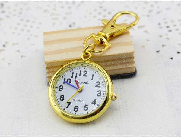 Hot Popular Women's Cute Nurse Fob Brooch Pocket Watch Bronze Quartz vintage pocket watch Movement Keychain Keyring Watch