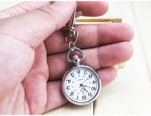 Hot Popular Women's Cute Nurse Fob Brooch Pocket Watch Bronze Quartz vintage pocket watch Movement Keychain Keyring Watch