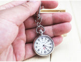 Hot Popular Women's Cute Nurse Fob Brooch Pocket Watch Bronze Quartz vintage pocket watch Movement Keychain Keyring Watch
