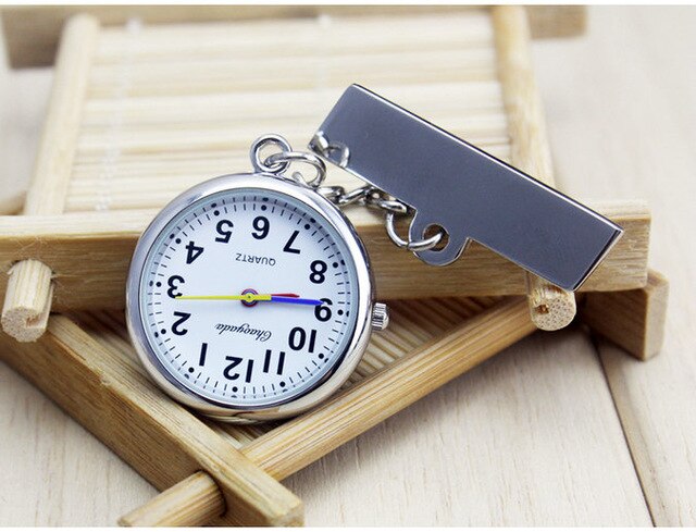 Hot Popular Women's Cute Nurse Fob Brooch Pocket Watch Bronze Quartz vintage pocket watch Movement Keychain Keyring Watch