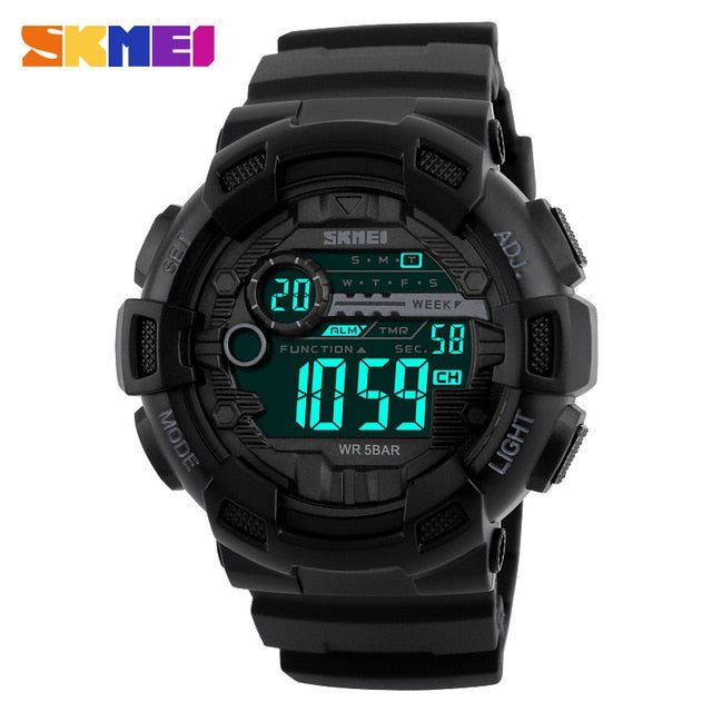 SKMEI Men Sports Watches 50M Waterproof Back Light LED Digital Watch Chronograph Double Time Wristwatches Relogio Masculino 1243