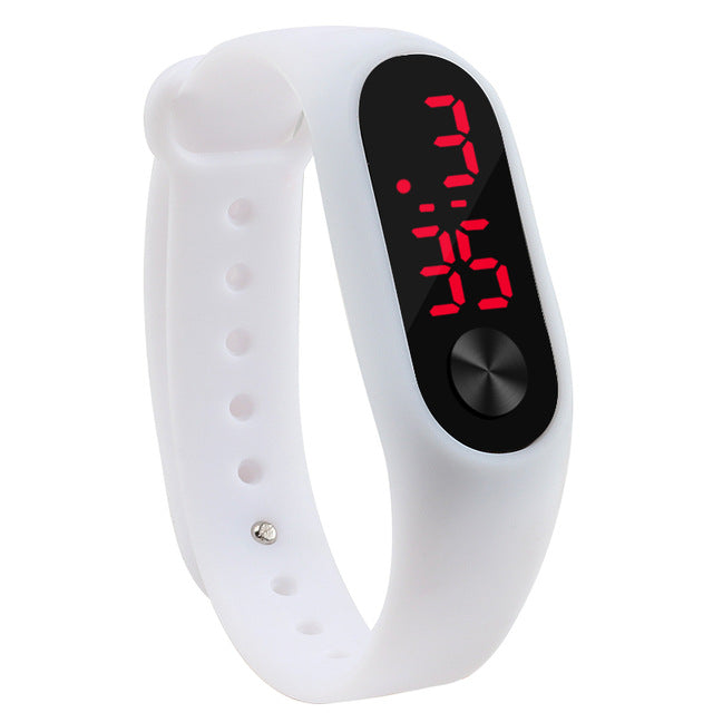 Fashion Outdoor Simple Sports Red LED Digital Bracelet Watch Men Women Colorful Silicone Watches Kids Children Wristwatch Gift