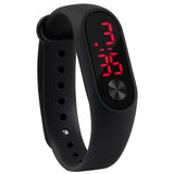 Fashion Outdoor Simple Sports Red LED Digital Bracelet Watch Men Women Colorful Silicone Watches Kids Children Wristwatch Gift