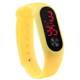Fashion Outdoor Simple Sports Red LED Digital Bracelet Watch Men Women Colorful Silicone Watches Kids Children Wristwatch Gift