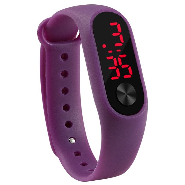 Fashion Outdoor Simple Sports Red LED Digital Bracelet Watch Men Women Colorful Silicone Watches Kids Children Wristwatch Gift