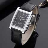 2019 New Square Men Watch Rose Gold Silver Case Men Watches 2019 Luxury Brand Leather Band Quartz Clock Montre Homme Vintage