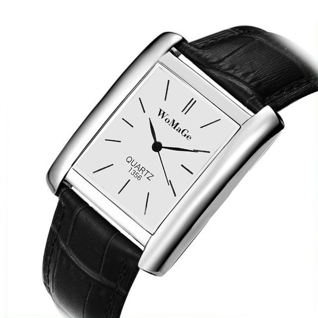 2019 New Square Men Watch Rose Gold Silver Case Men Watches 2019 Luxury Brand Leather Band Quartz Clock Montre Homme Vintage