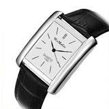 2019 New Square Men Watch Rose Gold Silver Case Men Watches 2019 Luxury Brand Leather Band Quartz Clock Montre Homme Vintage