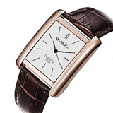 2019 New Square Men Watch Rose Gold Silver Case Men Watches 2019 Luxury Brand Leather Band Quartz Clock Montre Homme Vintage