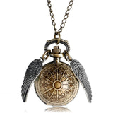 Retro Clock Necklace Pocket Watch Vintage Snitch Gold Ball Silver Bronze Fob Chain Watch Men Women relogio de bolso