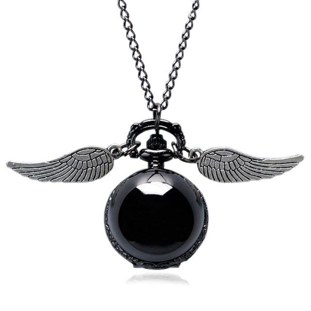 Retro Clock Necklace Pocket Watch Vintage Snitch Gold Ball Silver Bronze Fob Chain Watch Men Women relogio de bolso