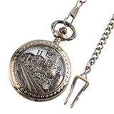 2019 New Train Locomotive Engine Pattern Hollow Cover Design Pocket Watch Necklace Pendant Chain Unisex Gifts Clock cep saati