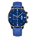 CUENA Men Wrist Watch Sport Stainless Steel Case Leather Band Quartz Analog man watches men watches quartzo day date watch male