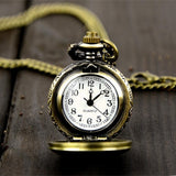 wholesale 2018 Retro Vintage Steampunk Quartz Necklace Carving Pendant Chain Clock Pocket Watch