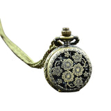 wholesale 2018 Retro Vintage Steampunk Quartz Necklace Carving Pendant Chain Clock Pocket Watch