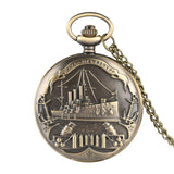 2019 New Train Locomotive Engine Pattern Hollow Cover Design Pocket Watch Necklace Pendant Chain Unisex Gifts Clock cep saati