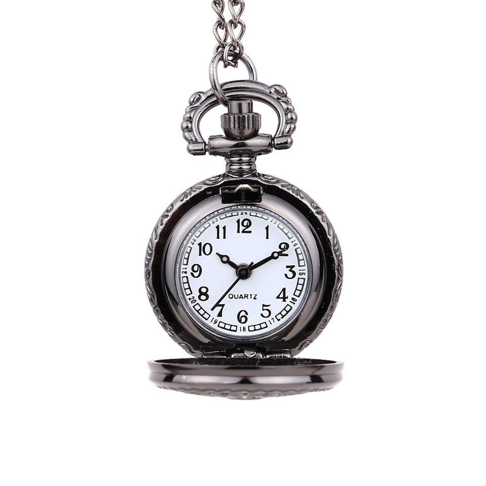 Vintage Round Dial Quartz Small Pocket Watch Classical Roman Scale Pocket watch man woman kid gift necklace clock Couple old man