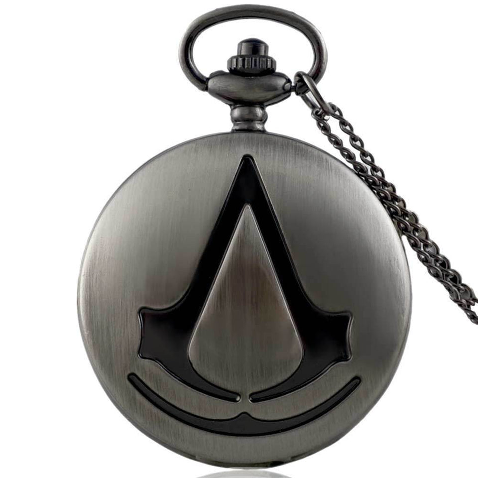 45mm Full Hunter Quartz Engraved Fob Retro Pendant Pocket Watch Chain Gift