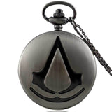 45mm Full Hunter Quartz Engraved Fob Retro Pendant Pocket Watch Chain Gift