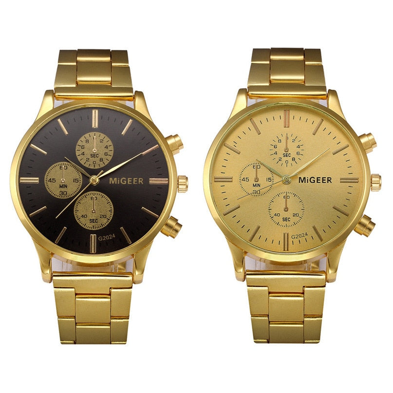 2019 New Brand Gold Mens Watches Top Brand Luxury Stainless Steel Analog  Wristwatch Mens Gift Quartz Watch Discount #4A23