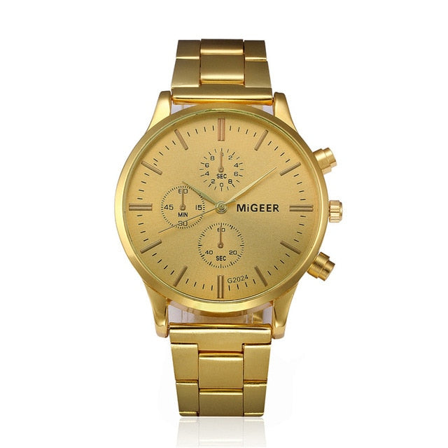 2019 New Brand Gold Mens Watches Top Brand Luxury Stainless Steel Analog  Wristwatch Mens Gift Quartz Watch Discount #4A23