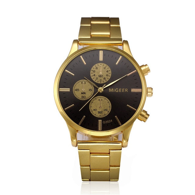 2019 New Brand Gold Mens Watches Top Brand Luxury Stainless Steel Analog  Wristwatch Mens Gift Quartz Watch Discount #4A23