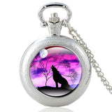 New Fashion Vintage Bronze Mysterious Wolf Quartz Pocket Watch Retro Men Women Wolf Pendant Necklace Antique Jewelry